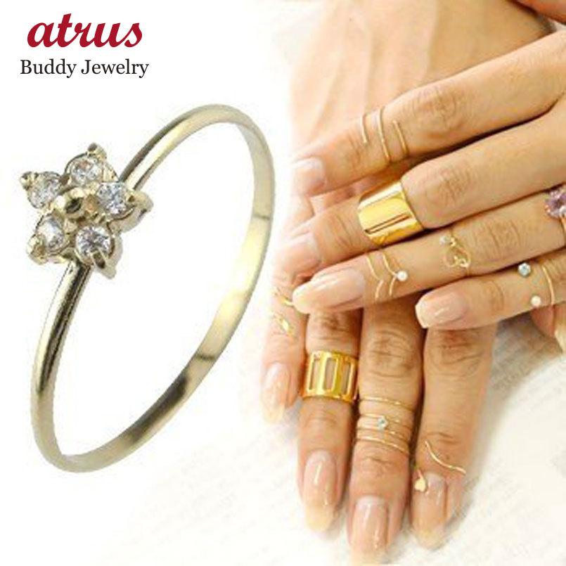 即納最大半額 ファランジリング レディース ダイヤモンド フラワーモチーフ イエローゴールドk18 18k 関節リング 指輪 華奢 ネイルリング 人気 18金 ダイヤ 格安即決 Lespakigali Com