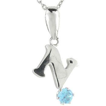 注目ブランド イニシャル ネーム アルファベット 名前 ネックレス N ペンダント ブルートパーズ プラチナペンダント ネックレス 人気ペンダント 11月の誕生石 チェーン 新品即決 Www Bynice Mu