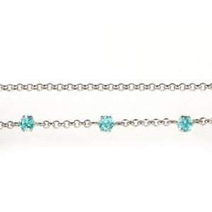 メンズ アンクレット2連 ホワイトゴールドK18 ブルートパーズ オリジナル 手作り 11月の誕生石 18金 チェーン 男性用 宝石 青い宝石 送料無料 セール SALE メンズアクセサリー