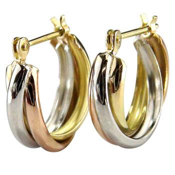 ピアス メンズ プラチナ ピアス ３連ピアス プラチナ イエローゴールド ピンクゴールド フープピアス K1818金 男性用 宝石 ピアス リング 送料無料 m ジュエリー工房アトラス 通販 Yahoo ショッピング