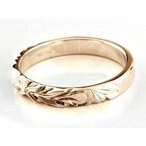 18金 リング ハワイアンジュエリー ピンクゴールドk18 ゴールド 18k 指輪 ピンキーリング 婚約指輪 ストレート シンプル 男女兼用 送料無料 セール saleの画像