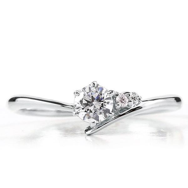 ハードプラチナ950 ダイヤモンド 婚約指輪 ダイヤ エンゲージリング リング 一粒 大粒ストレート ピンクダイヤモンド 送料無料 セール saleの画像