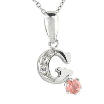 最終値下げ イニシャル ネックレス トップ G 名前 イニシャル ピンクトルマリンダイヤモンド ホワイトゴールドk1810月の誕生石 チェーン 人気 18金 ダイヤ 人気絶頂 Kslcity Com My