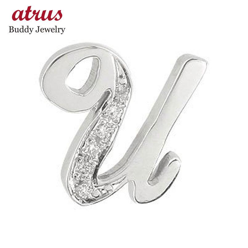 ジュエリー工房アトラスメンズ ピンブローチ キュービックジルコニア イニシャルブローチ シルバー925 Sale タイタック ラペルピン U