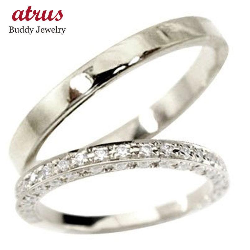 結婚指輪 ペアリング ペア プラチナ マリッジリング ダイヤモンド ハーフエタニティ 結婚式 ダイヤ ストレート カップル 送料無料 セール sale