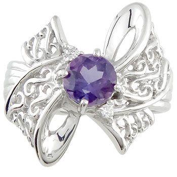 全商品オープニング価格特別価格 アメジストリング 指輪 ダイヤモンド2石 ピンキーリング シルバー925 ダイヤ ストレート 宝石 送料無料 人気第6位 Skylanceronline Com