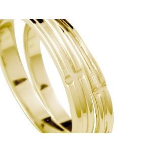 ペアリング 結婚指輪 マリッジリング ペア クロス イエローゴールドK18 結婚式 18金 ストレート カップル プレゼント 女性 送料無料 セール saleの画像