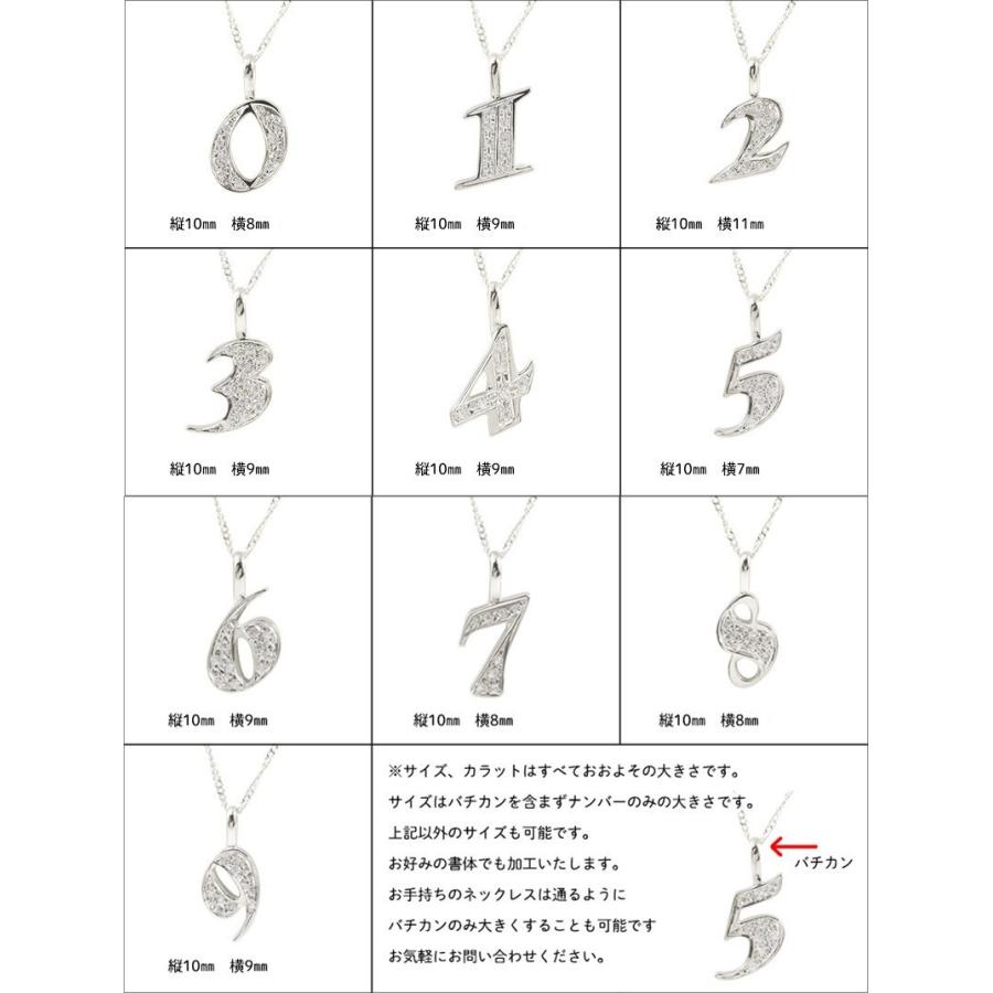 選べる数字 キュービックジルコニア ネックレス トップ ナンバー 数字 チェーン 人気 シルバー レディース 送料無料 セール saleの画像