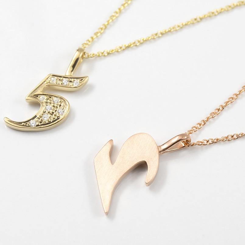 ジュエリー工房アトラス 18金 ネックレス トップ メンズ 選べる数字  