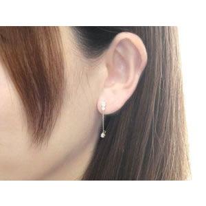 ピアス 揺れる ダイヤモンドピアス ロングピアス スリーストーン トリロジー イエローゴールドk18 18k ピアス揺れる ダイヤ タッセル フリンジ セール saleの画像