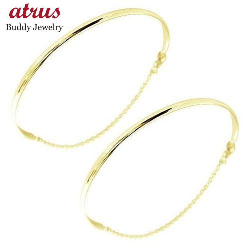 18金 レディース ペアバングル ペアブレスレット イエローゴールドk18 メンズ レディース メンズ 人気 送料無料