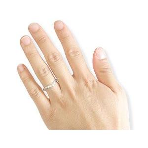 ピンキーリング V字 ダイヤモンド プラチナ リング 婚約指輪 ダイヤ エンゲージリング ミル打ち ウェーブリング4月誕生石 2.3 送料無料 セール saleの画像