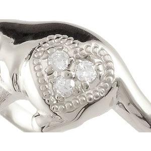 リング ゴールド ピンキーリング 猫 ダイヤモンドリング 指輪 ホワイトゴールドk18 18金 ダイヤ 4月誕生石 ストレート 送料無料 セール SALE リング ホワイトゴールドk18 ピンキーリング 指輪 ダイヤモンド