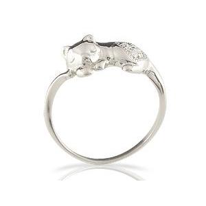 リング ゴールド ピンキーリング 猫 ダイヤモンドリング 指輪 ホワイトゴールドk18 18金 ダイヤ 4月誕生石 ストレート 送料無料 セール SALE リング ホワイトゴールドk18 ピンキーリング 指輪 ダイヤモンド