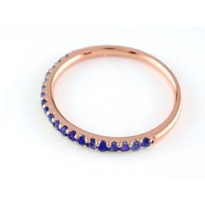 18金 ピンキーリング サファイア ハーフエタニティ レディース ゴールド 18k 指輪 リング 9月誕生石 重ねつけ ピンクゴールドk18 人気 送料無料 セール saleの画像
