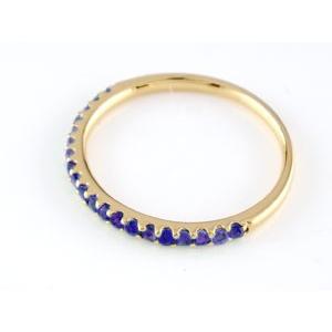 18金 ピンキーリング サファイア ハーフエタニティ レディース ゴールド 18k 指輪 リング 9月誕生石 重ねつけ イエローゴールドk18 人気 送料無料 セール saleの画像