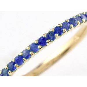 18金 リング サファイア ハーフエタニティ レディース ゴールド 18k 指輪 ピンキーリング 9月誕生石 重ねつけ イエローゴールドk18 人気 送料無料 セール saleの画像