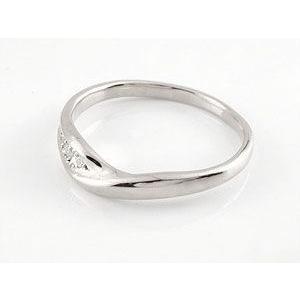 V字 ペアリング ペア 結婚指輪 マリッジリング キュービックジルコニア シルバー ウェーブリング カップル プレゼント 女性 送料無料 セール saleの画像