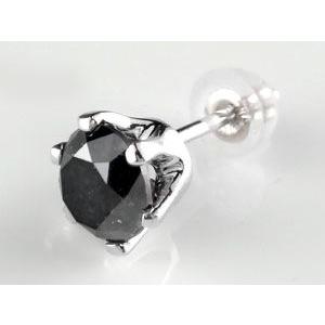 プラチナ ピアス ブラックダイヤモンド 1.0ct 一粒 大粒 メンズ pt900 片耳ピアス シンプル ブラックダイヤ ダイヤ ファーストピアス 送料無料 セール saleの画像