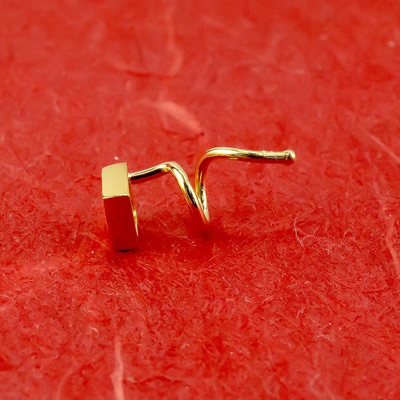 24金 ピアス 純金 イエローダイヤモンド 片耳ピアス キャッチのいらないピアス イエローゴールドk18 18金 キャッチナッシャー 送料無料 saleの画像
