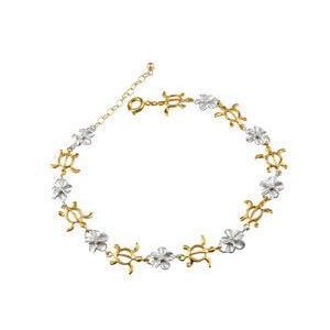 限定品 ハワイアンジュエリー ハワイアン アンクレット ダイヤモンド 亀 花 ピンクゴールドk18 プラチナ 18金 pt900 k18pg ダイヤ 送料無料 セール SALE 【GM2643824840】(92400円)