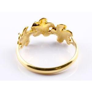 18金 リング レディース ハワイアンジュエリー ダイヤモンド ゴールド 18k 花 プルメリア ピンキーリング 婚約指輪 指輪 イエローゴールド 送料無料 セール saleの画像
