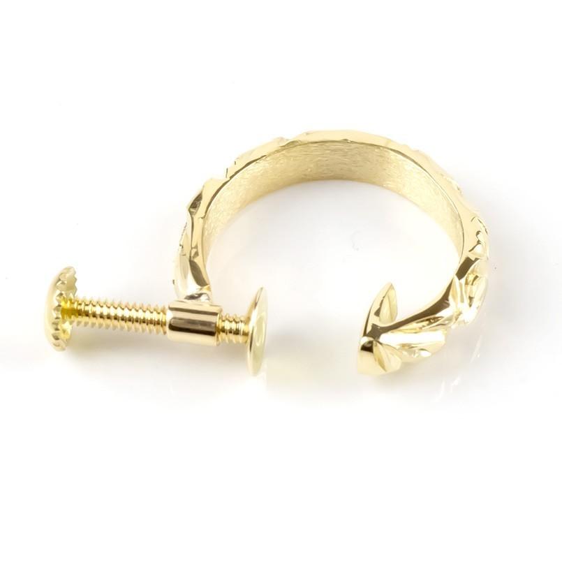 18金 イヤリング 片耳 フープ ハワイアンジュエリー リング ゴールド 18k シンプル プレゼント 女性 ノンホールピアス ネジ式 送料無料 セール SALE_2