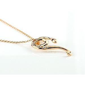 スネーク ネックレス トップ ダイヤモンド ペンダント ピンクゴールドk18 18k 18金 ヘビ 蛇 ハート ダイヤ チェーン プレゼント 女性 送料無料 セール saleの画像