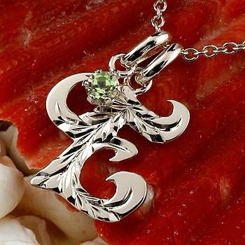 短納期対応 ハワイアンジュエリー ネックレス メンズ イニシャル ネーム メンズ E ネックレス ホワイトゴールドk18 ペンダント ペリドット アルファベット 人気 18金 男性 新品本物 Clinicagastroservice Com Br