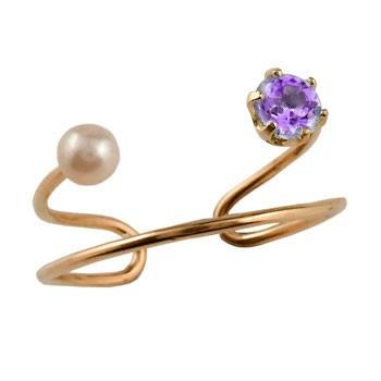 最適な材料 ピンキーリング トゥリング アメジスト ベビーパール ピンクゴールドk18 指輪 2連 18金 レディース フリーサイズ 最適な価格 Www Muslimaidusa Org