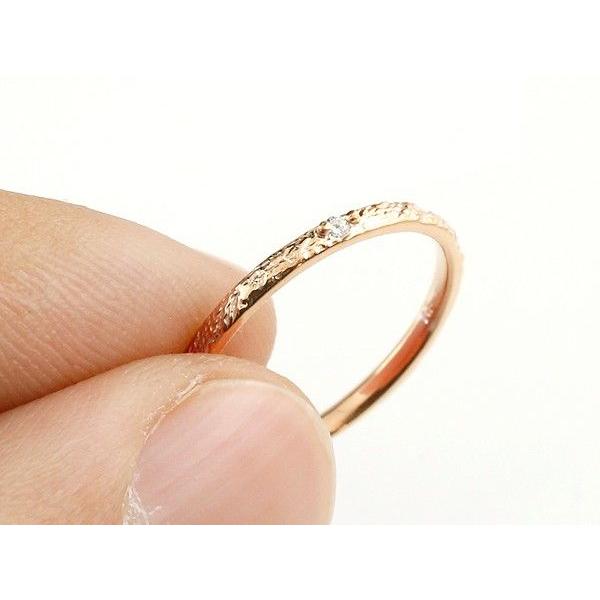 結婚指輪 ペアリング ペア マリッジリング ピンクゴールドk18 ダイヤモンド 18金 一粒 華奢 ストレート スイートペアリィー カップル 送料無料 セール saleの画像