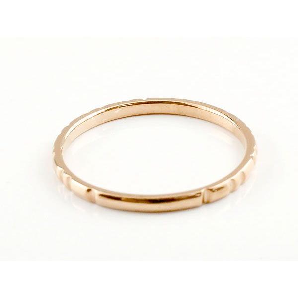 リング ゴールド 18金ダイヤモンド 一粒 レディース ピンキーリング ピンクゴールド 18k シンプル 極細 華奢 ストレート 指輪 女性 送料無料 セール saleの画像