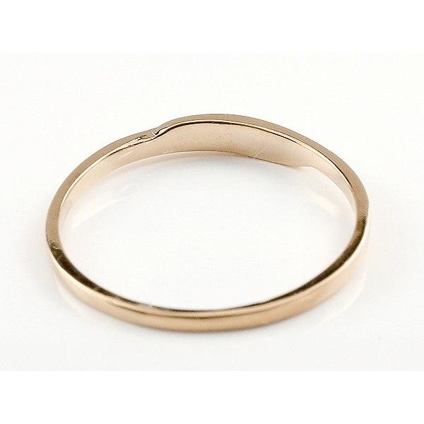 結婚指輪 18金 ペアリング 2本セット ダイヤモンド 一粒 細め 華奢 メンズ レディース ペア ゴールド 18k ピンクゴールドk18 シンプル 送料無料 セール saleの画像
