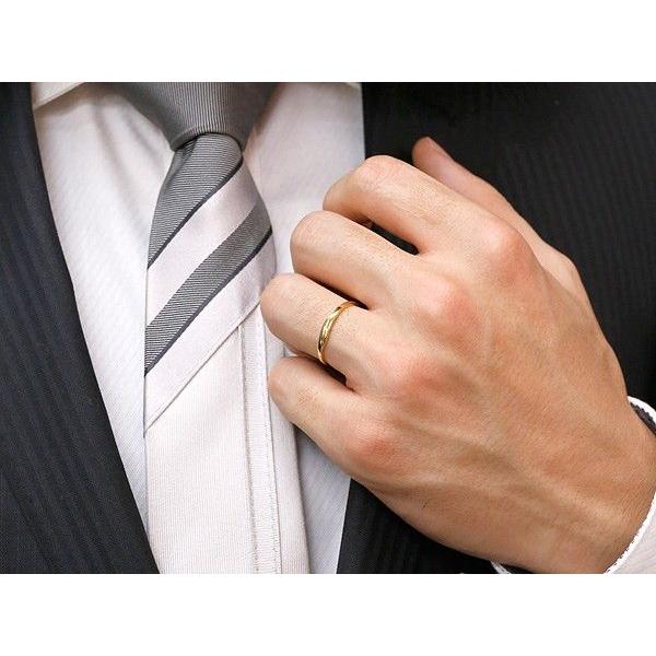 結婚指輪 18金 ペアリング 2本セット ダイヤモンド 一粒 細め 華奢 メンズ レディース ペア ゴールド 18k イエローゴールドk18 シンプル 送料無料 セール saleの画像