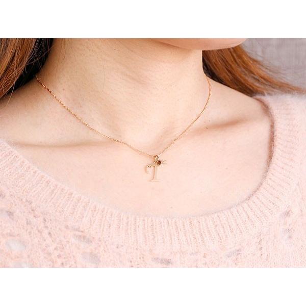 即納 全国送料無料 ネックレス 猫 ゴールド イニシャル ネーム T ガーネット ピンクゴールドk18 ペンダント アルファベット ネコ ねこ 18金 レディース チェーン 人気 ラッピング無料 Clinicagastroservice Com Br