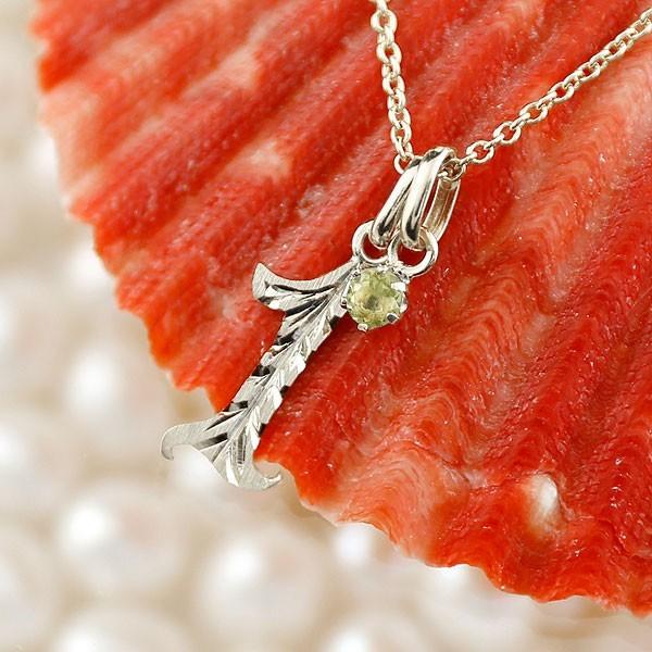 肌触りがいい ハワイアンジュエリー ネックレス メンズ 数字 1 ペリドット ネックレス ペンダント ホワイトゴールドk10 ナンバー チェーン 人気 8月誕生石 10金 シンプル 交換無料 Artech Mi It