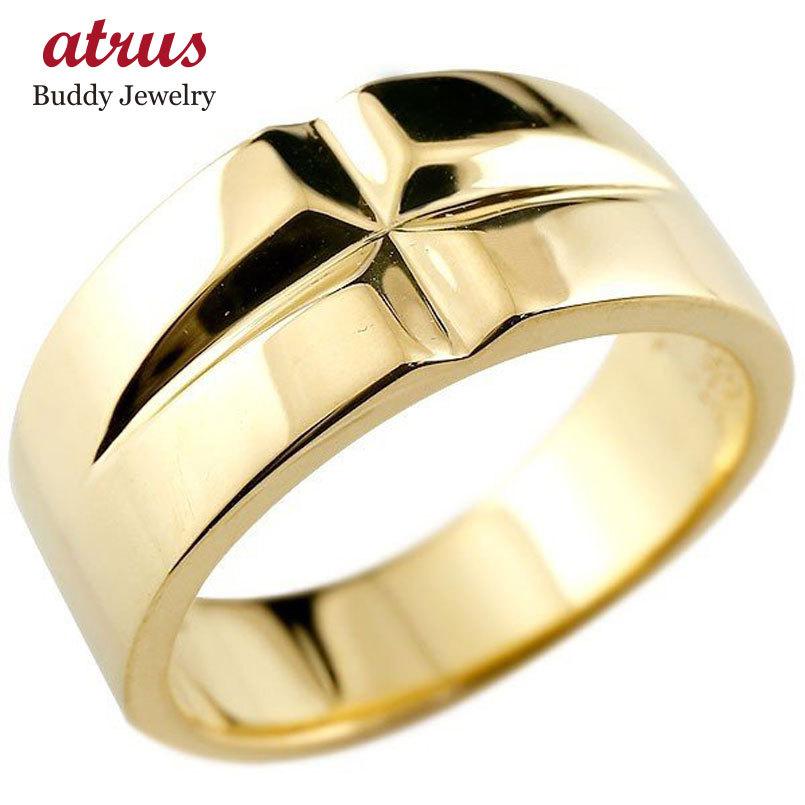 ジュエリー工房アトラス 18金 リング メンズ クロス ゴールド 18k