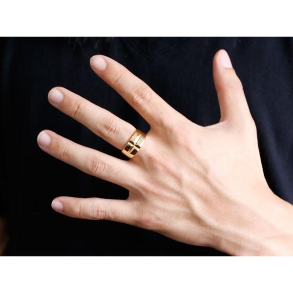 ジュエリー工房アトラス 18金 リング メンズ クロス ゴールド 18k