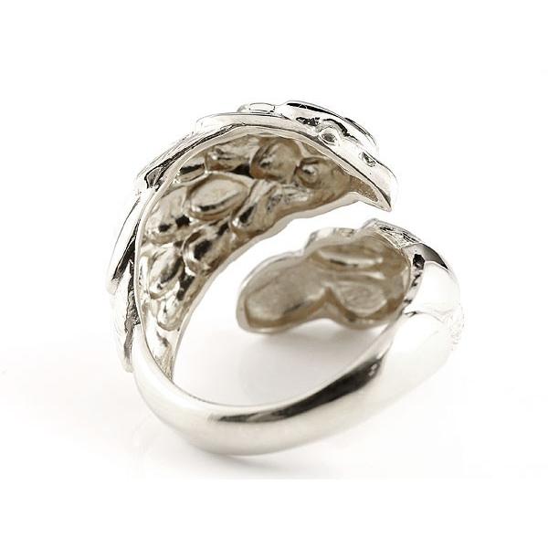 ★最終価格★ フェザー 羽 メンズ イーグル リング ホワイトゴールドk18 鷹 フェザー 幅広 指輪 フリーサイズ ピンキーリング 地金 18金 男性用 送料無料 セール SALE 【XUR2439235120】(85250円)