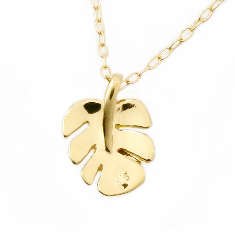 18金 ネックレス トップ ゴールド 18k ハワイアンジュエリー モンステラ イエローゴールドk18 ペンダント チェーン プレゼント 女性 送料無料 セール saleの画像