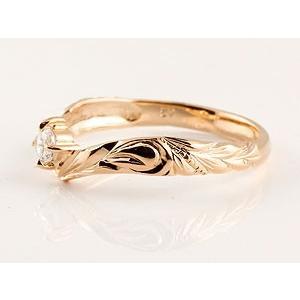 公式正規品 ハワイアンジュエリー ピンクゴールドk18 ペアリング ペア ダイヤモンド 結婚指輪 マリッジリング V字 k18 カップル 女性 送料無料 ホワイトデー 2024