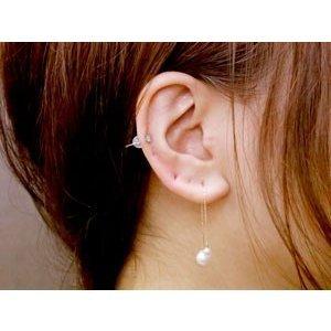 18金 ピアス ペア 揺れる パール 真珠 レディース フォーマル ロングピアス あこや本真珠 ゴールド 18k パールキャッチ 送料無料 セール saleの画像