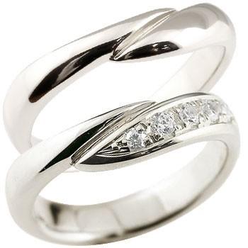 ペアリング ペア 結婚指輪 ダイヤモンド マリッジリング シルバー ダイヤ sv 結婚式 ウェーブリング カップル プレゼント 女性 送料無料 ホワイトデー 2024