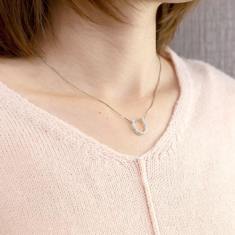 正規品 ペアネックレス トップ 馬蹄 ネックレス トップ ダイヤモンド ペンダント ホワイトゴールドk18 ホースシュー ダイヤ 18金 バテイ 送料無料 セール SALE 【RI2861724608】(100016円)