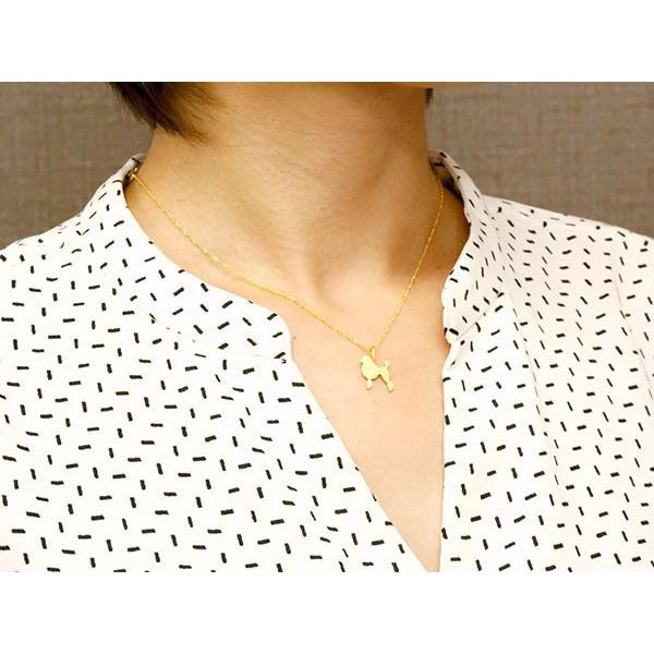純金 ネックレス 24金 ゴールド 犬 24K スタンダードプードル ペンダントトップ ゴールド k24 いぬ イヌ 犬モチーフ 送料無料 人気 セール saleの画像