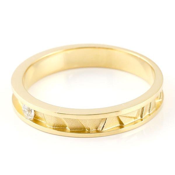 結婚指輪 ゴールド 安い ペアリング ペア 2本セット ダイヤモンド 一粒 18金 18k イエローゴールドk18 マリッジリング ストレート 送料無料 セール SALE 結婚指輪 SALE
