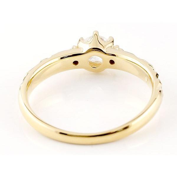 リング ゴールド 指輪 ハワイアンジュエリー ハワイ ピンキーリング 鑑定書付き VS 一粒 イエローゴールドk10 10金 k10yg ストレート 送料無料 セール SALE ファッション 腕時計、アクセサリー レディースアクセサリー