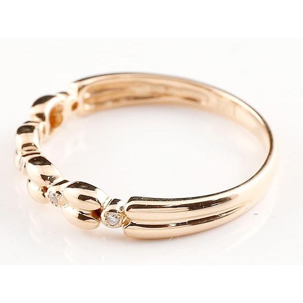 18金 リング ダイヤモンド レディース ゴールド 18k  ピンキーリング ピンクゴールドk18 シンプル 指輪 重ね付け シンプル 人気 おしゃれ 送料無料 セール saleの画像