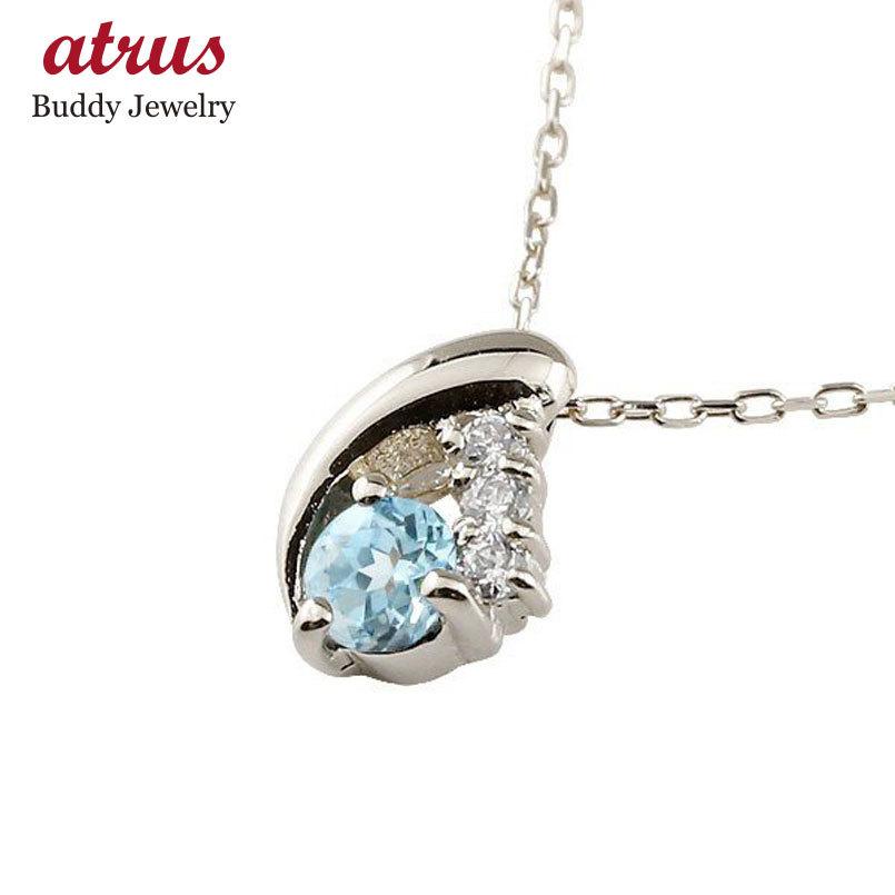 プラチナ ネックレス ブルートパーズ ペンダントトップ ティアドロップ ダイヤモンド チェーン 人気 11月誕生石 pt900 雫 つゆ型 涙型 送料無料 セール SALE