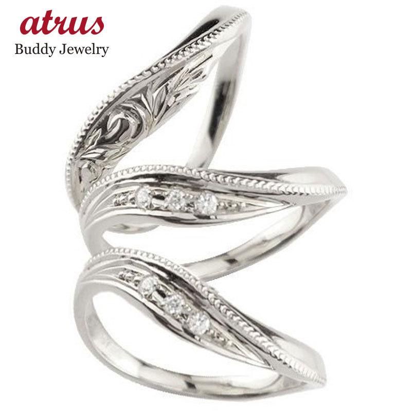 ハワイアンジュエリー ペアリング ペア ダイヤモンド 結婚指輪 プラチナ マリッジリング pt900 トラスリング カップル 3本セット 送料無料 セール SALE